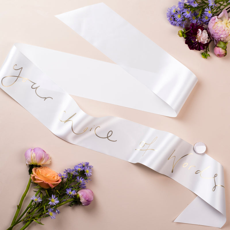 Personalised 'Just Married' Ruffle Retro Style Hen Sash By Oh Squirrel