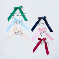 'Fa la la la la la la la la' Satin Ribbon Christmas Tree Bows - Pack of 6