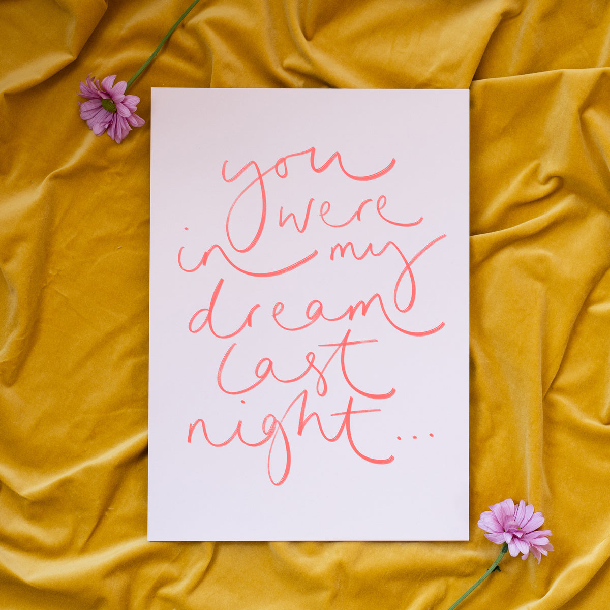 ‘You were in my dream last night' Red and Pink Print
